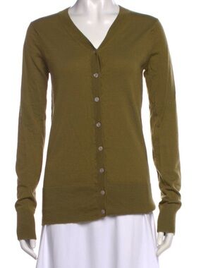 Koos Van Den Akker
Cashmere V-Neck Sweater Cardigan Olive Green